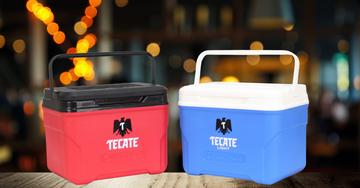 Prototipo personalizado para Cervecería Tecate. Hielera promocional creada por Hartplas como parte de propuesta comercial.