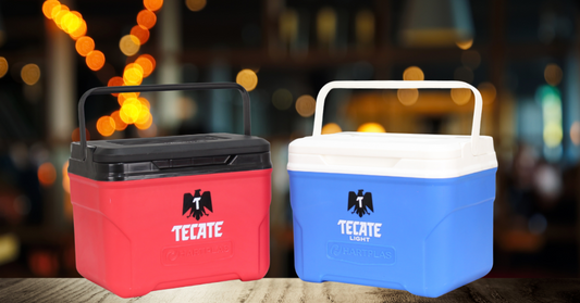 Prototipo personalizado para Cervecería Tecate. Hielera promocional creada por Hartplas como parte de propuesta comercial.